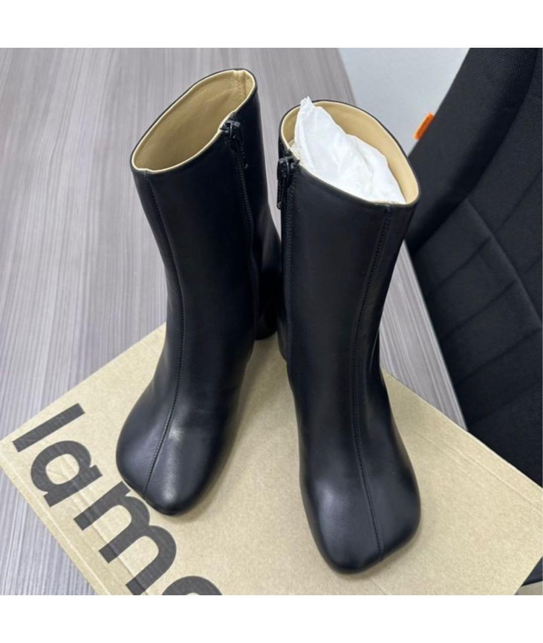 MM6 MAISON MARGIELA Черные кожаные ботильоны, фото 2