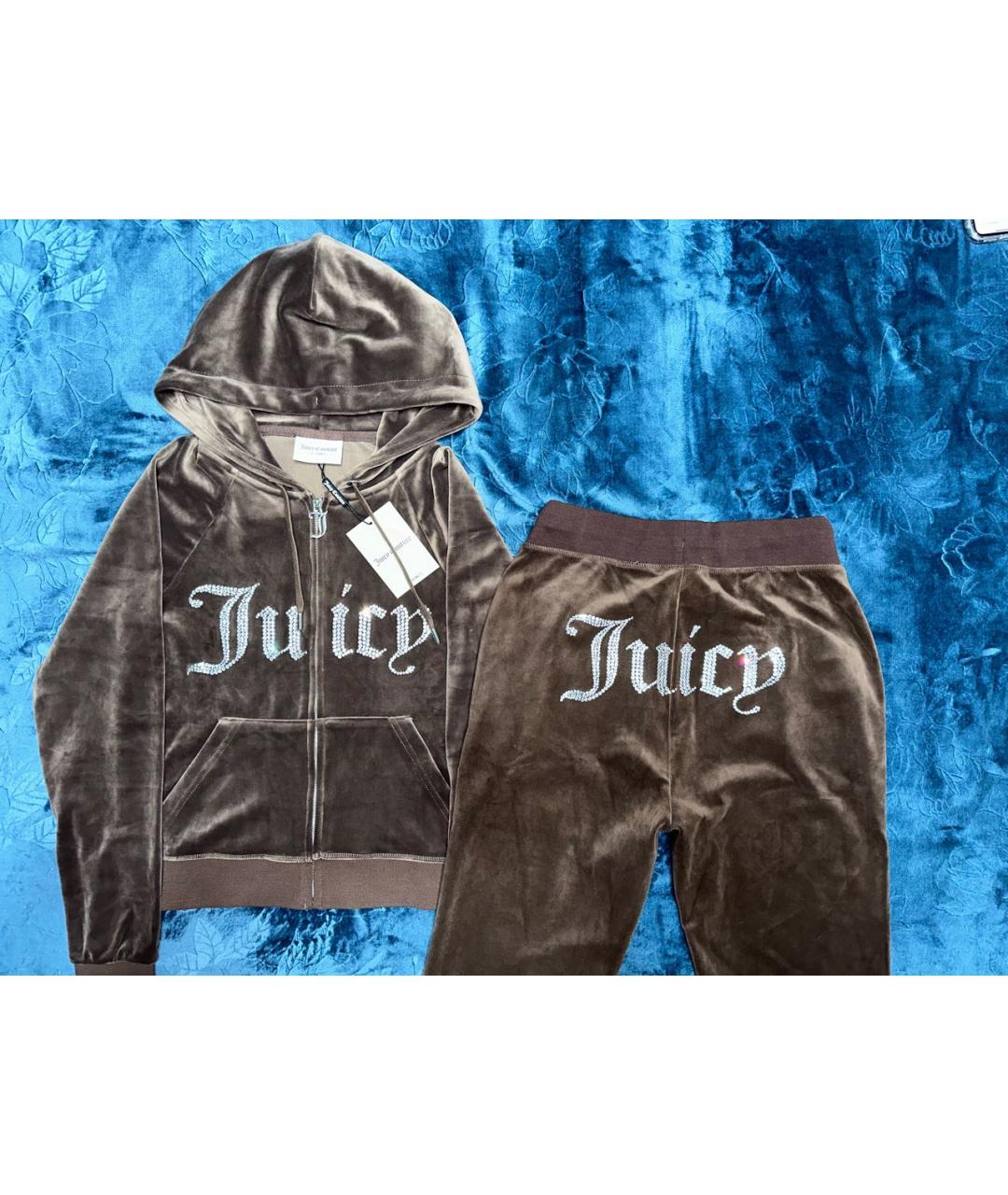 JUICY COUTURE Коричневый велюровый спортивные костюмы, фото 8