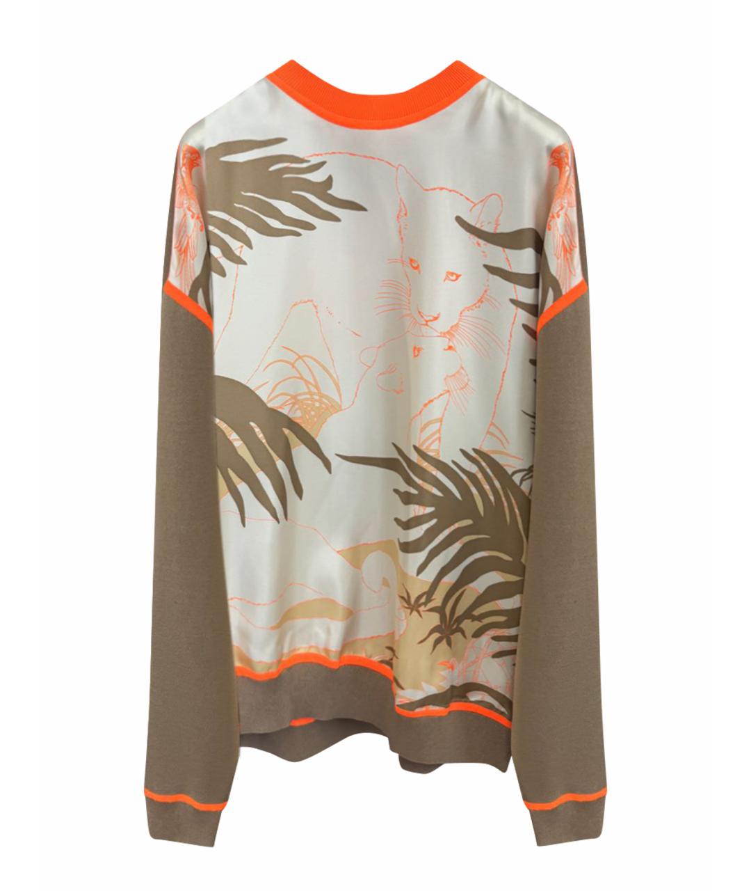 HERMES Бежевый шелковый джемпер / свитер, фото 1