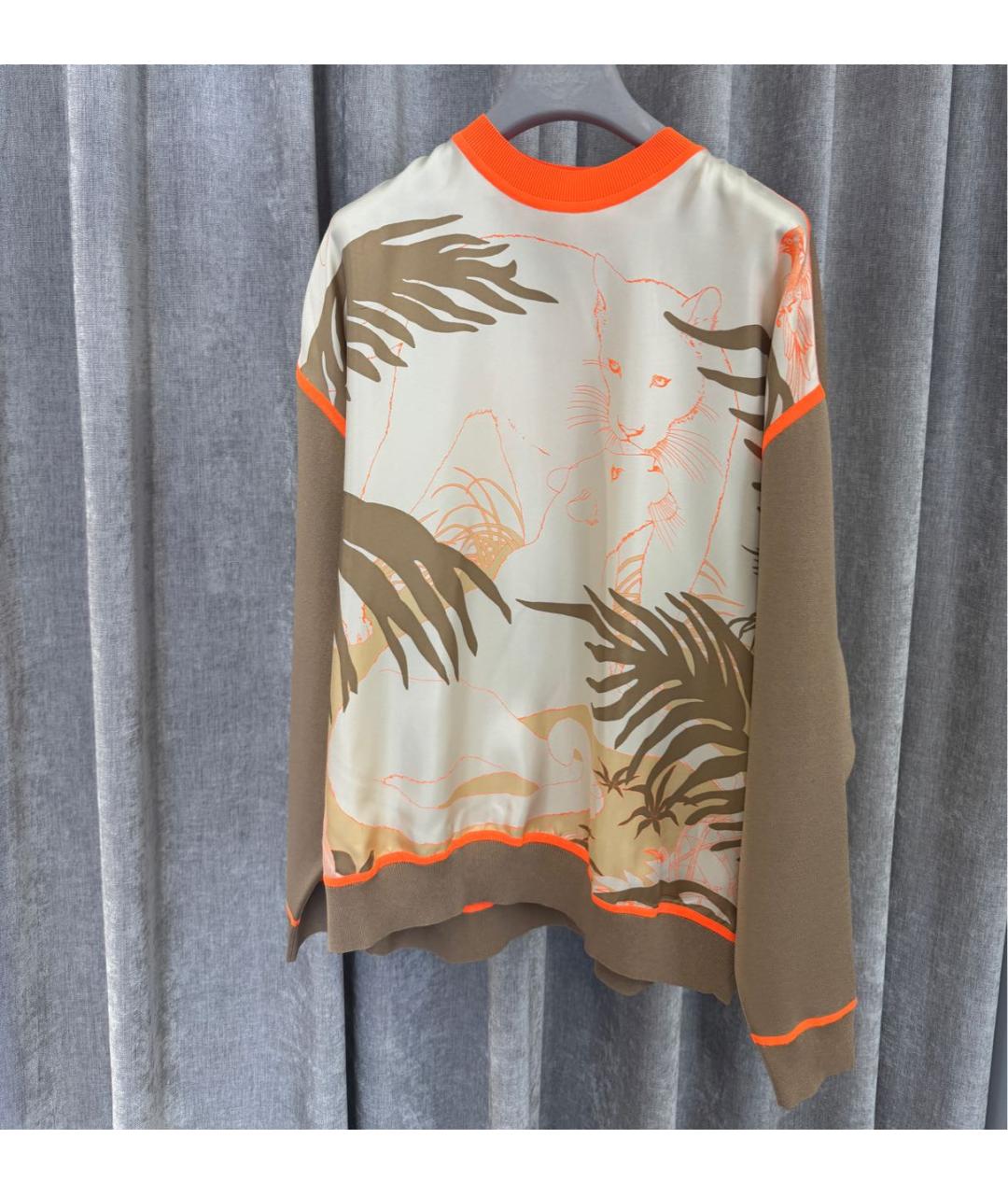 HERMES Бежевый шелковый джемпер / свитер, фото 5