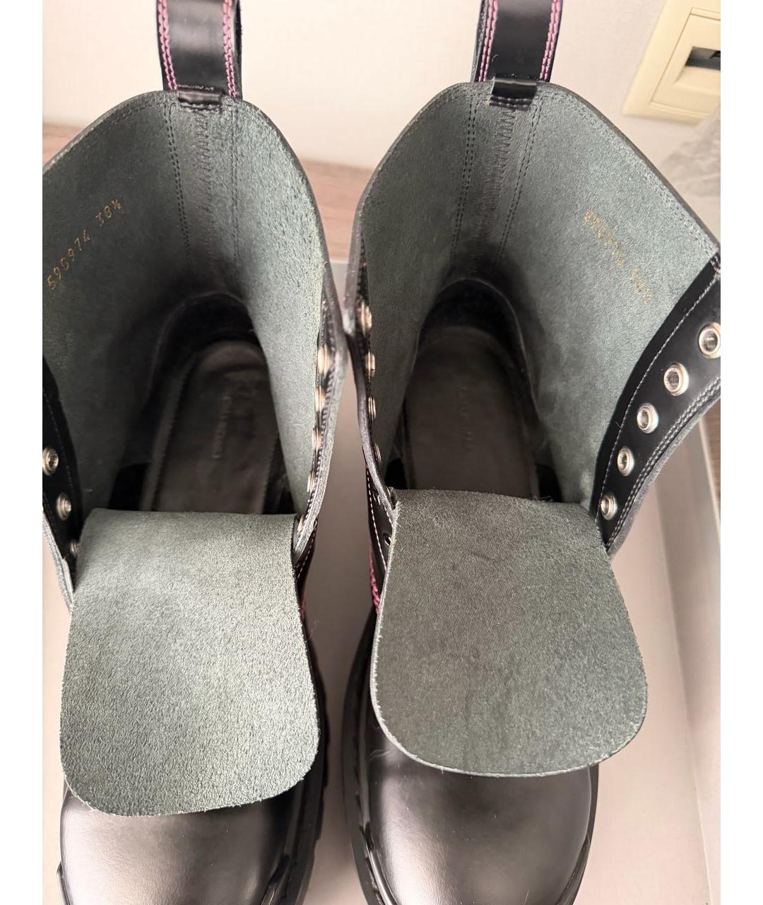 BALENCIAGA Черные кожаные ботинки, фото 3