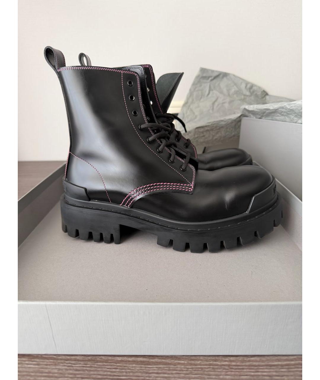 BALENCIAGA Черные кожаные ботинки, фото 8