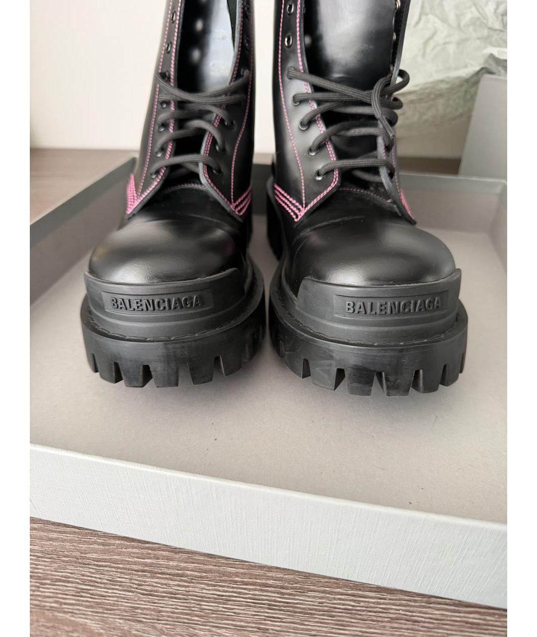 BALENCIAGA Черные кожаные ботинки, фото 6
