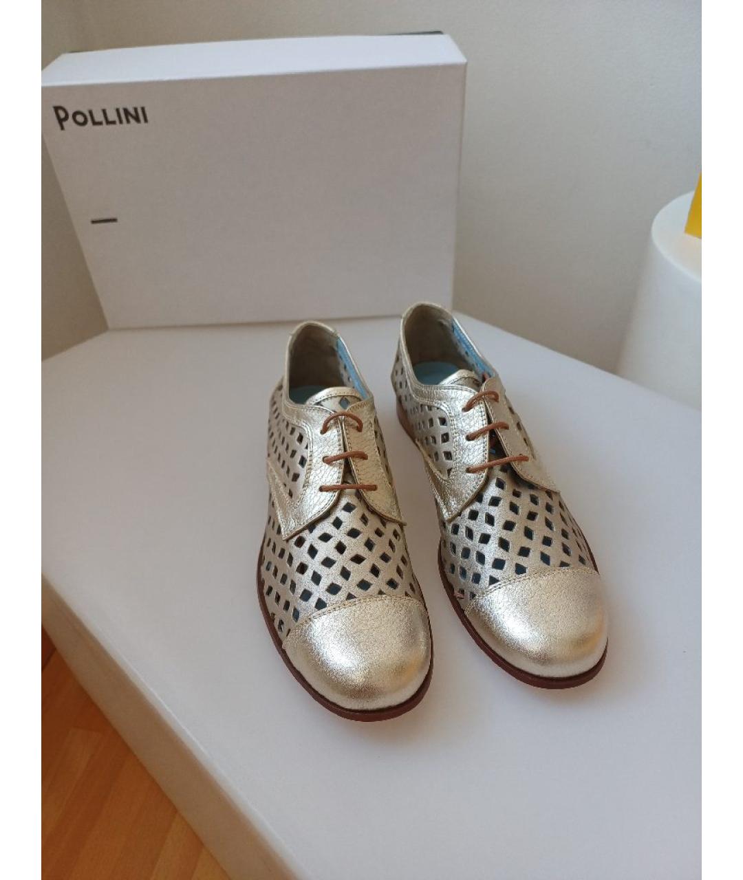 POLLINI Золотые кожаные туфли, фото 7