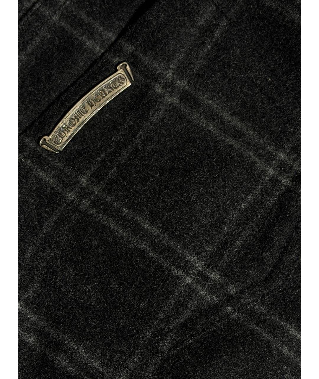 CHROME HEARTS Черные шелковые прямые брюки, фото 3