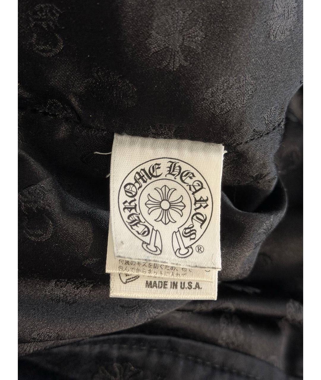 CHROME HEARTS Черные шелковые прямые брюки, фото 6