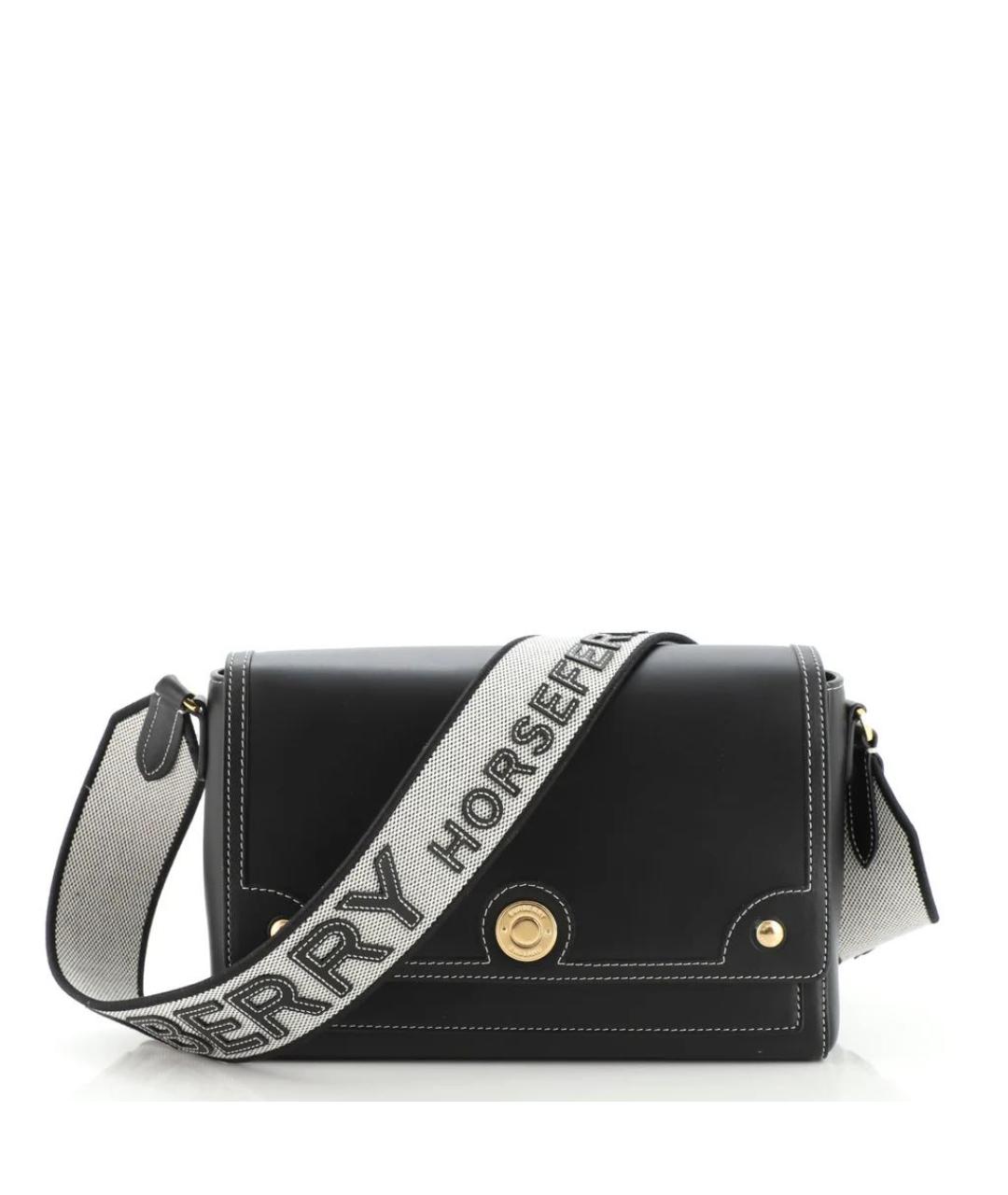 BURBERRY Черная кожаная сумка через плечо, фото 9