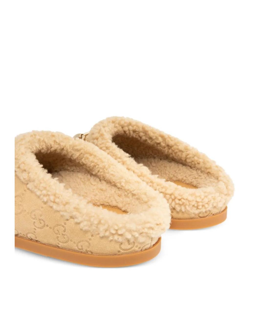 GUCCI Бежевые замшевые мюли, фото 4