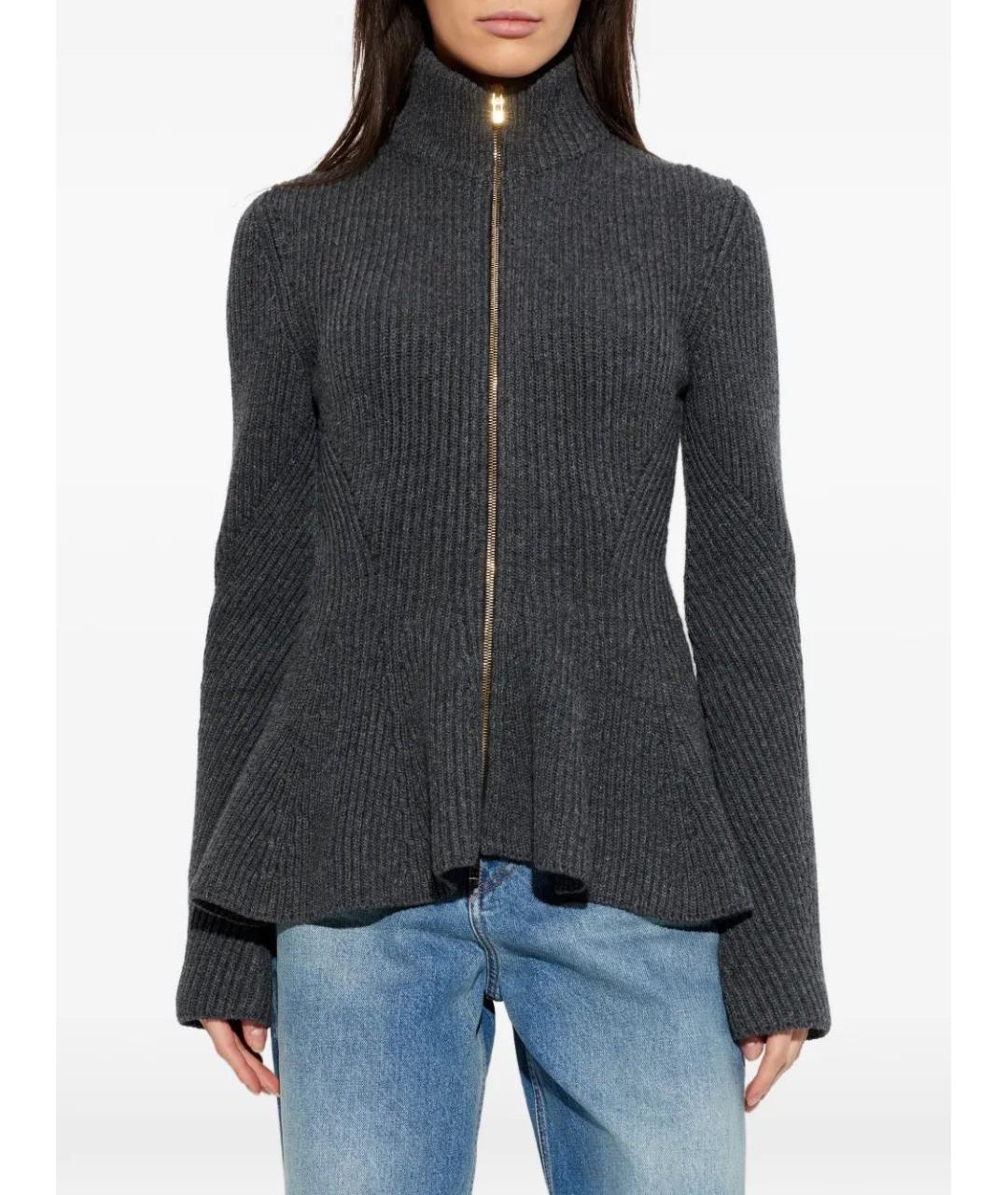 ALAIA Антрацитовый шерстяной кардиган, фото 3