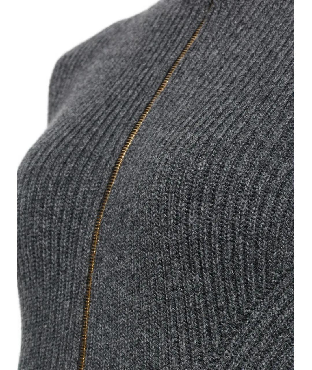 ALAIA Антрацитовый шерстяной кардиган, фото 5
