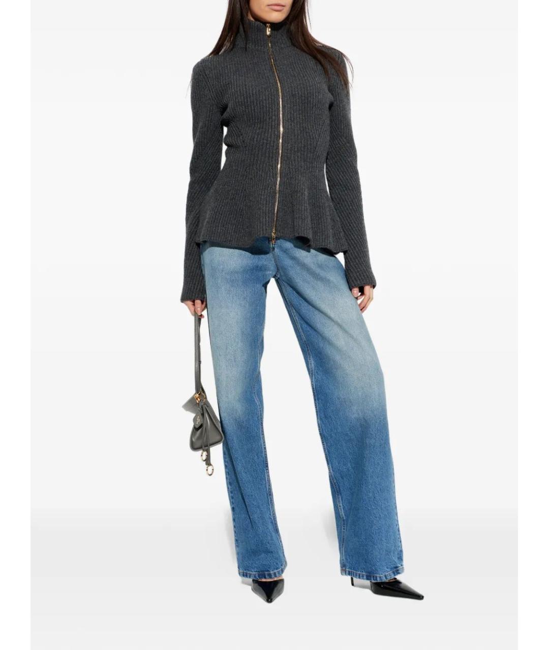 ALAIA Антрацитовый шерстяной кардиган, фото 2