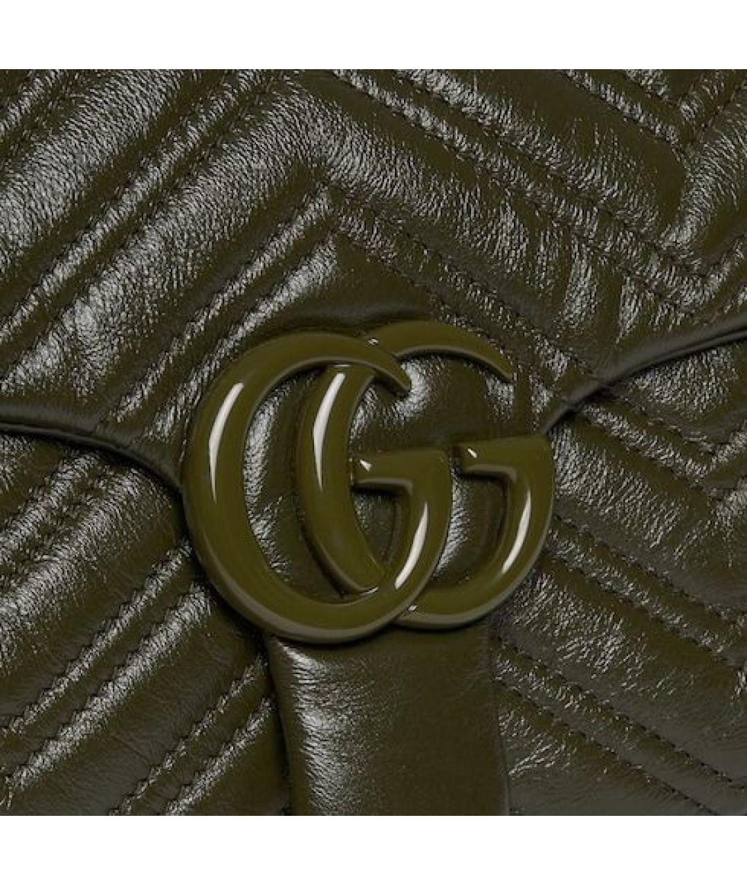GUCCI Зеленая кожаная сумка с короткими ручками, фото 3