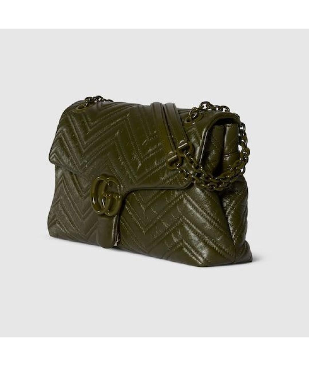 GUCCI Зеленая кожаная сумка с короткими ручками, фото 2