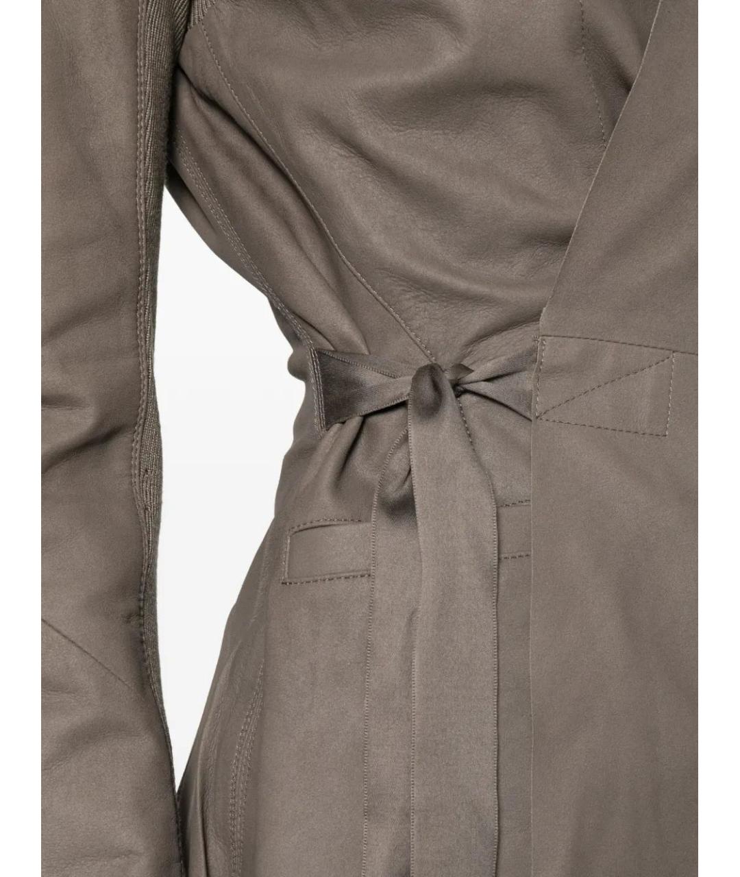 RICK OWENS Серый кожаный жакет/пиджак, фото 5