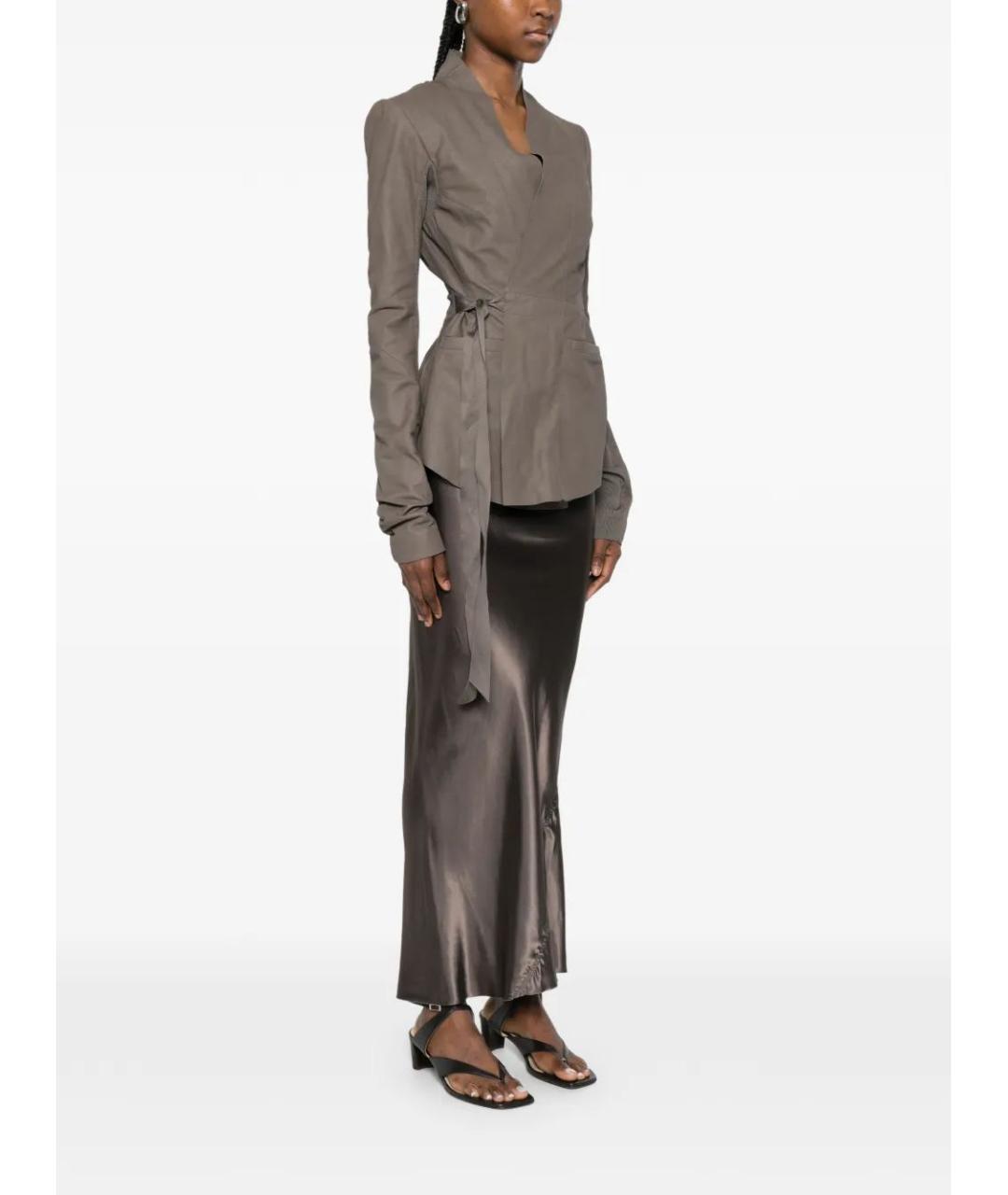 RICK OWENS Серый кожаный жакет/пиджак, фото 3