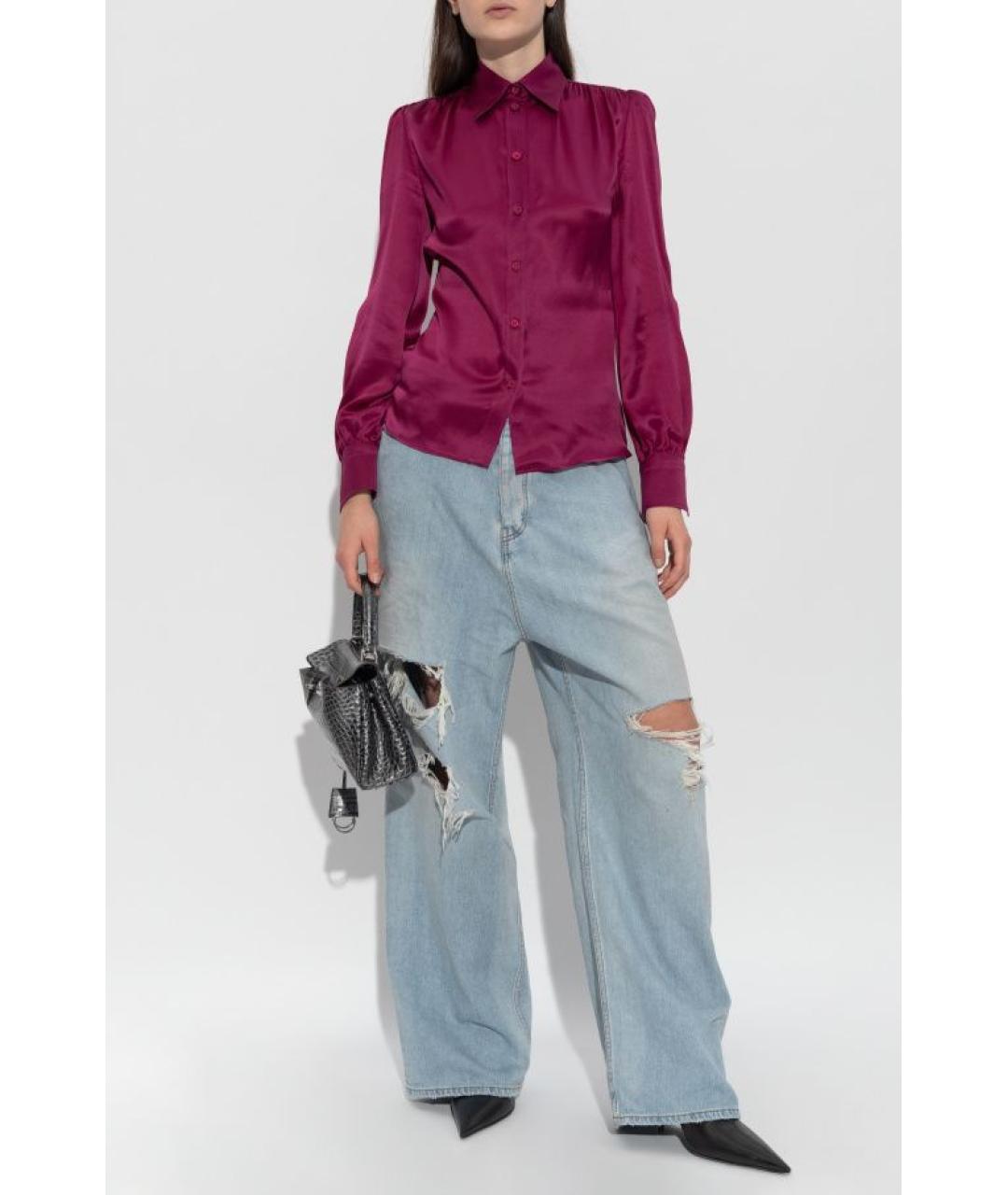 BALENCIAGA Розовая шелковая рубашка, фото 2