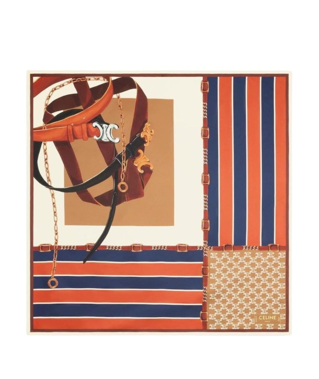 CELINE Мульти шелковый платок, фото 1