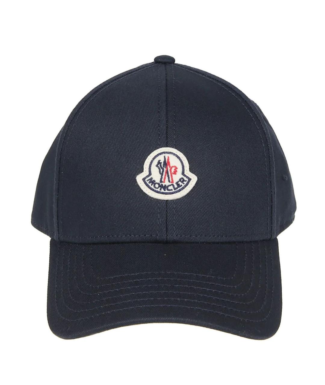 MONCLER Темно-синяя хлопковая кепка/бейсболка, фото 1