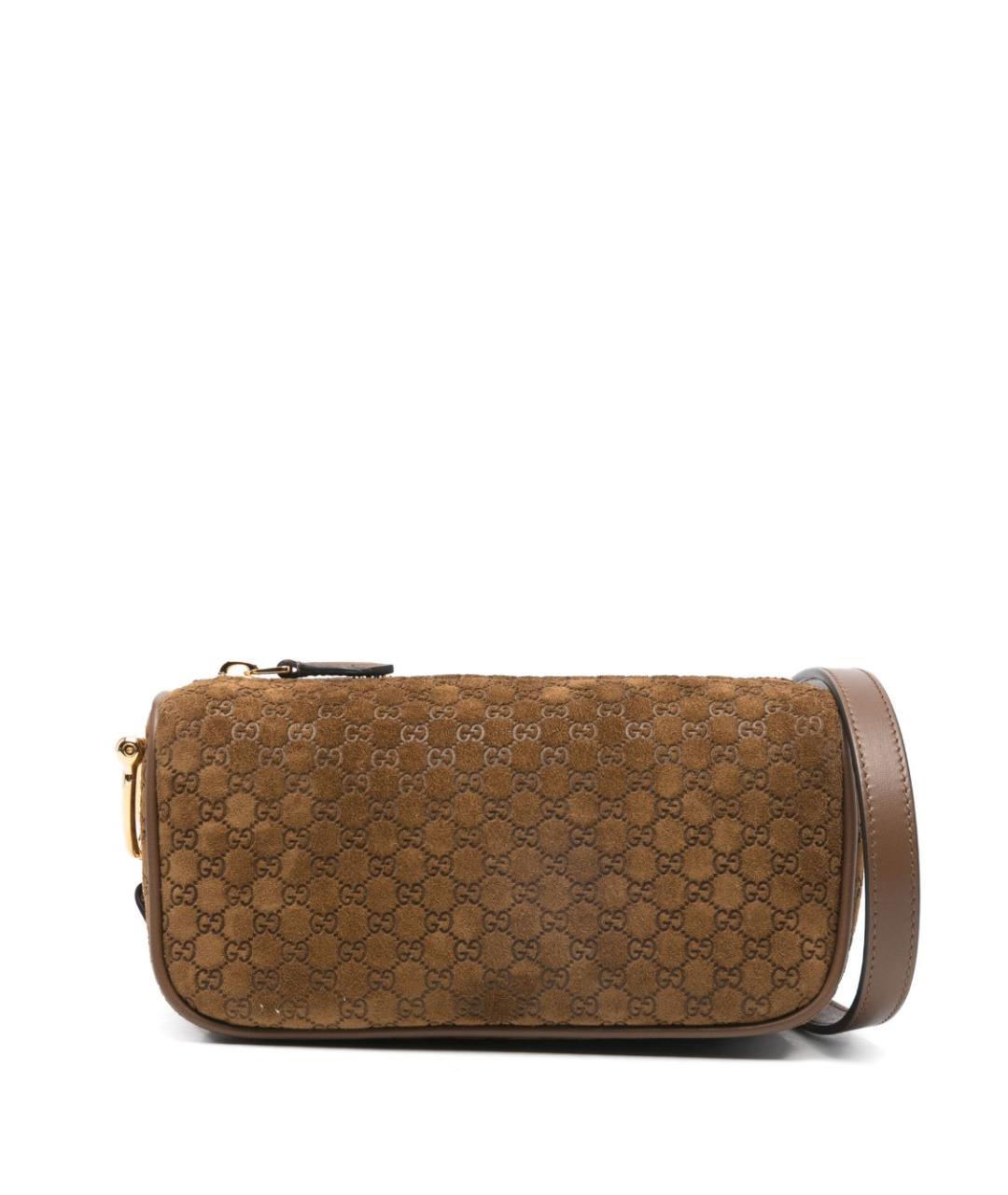 GUCCI Коричневая замшевая сумка через плечо, фото 5