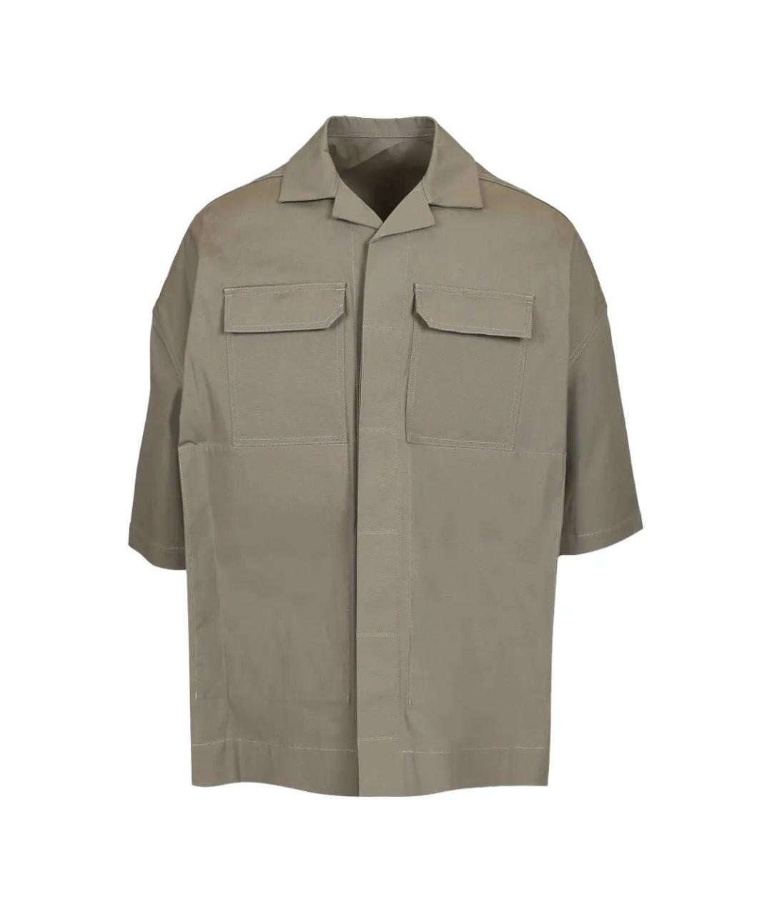 RICK OWENS Серая шерстяная кэжуал рубашка, фото 1