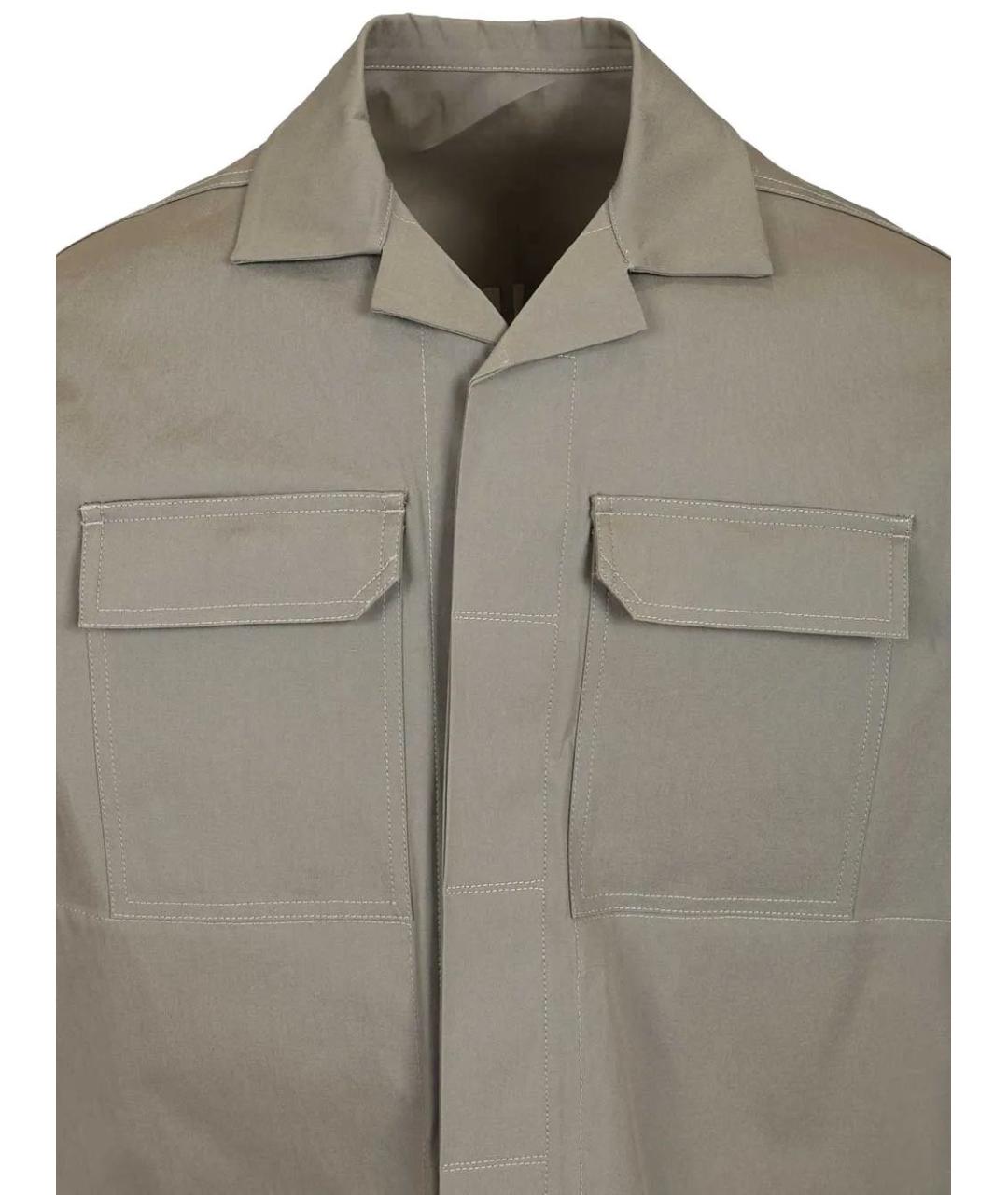 RICK OWENS Серая шерстяная кэжуал рубашка, фото 3