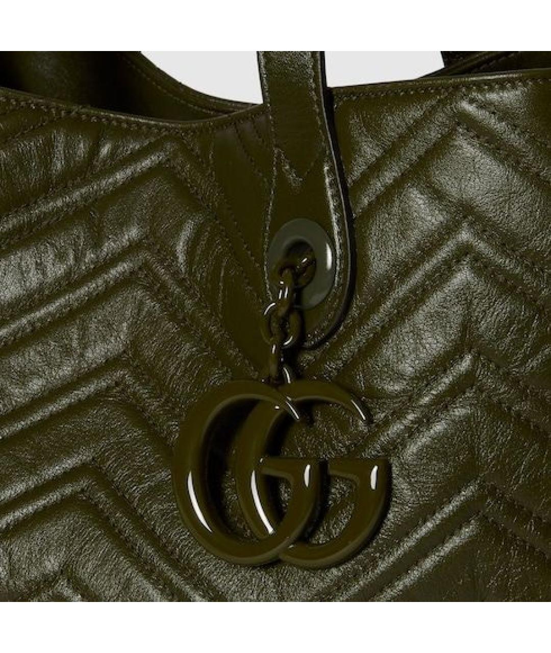 GUCCI Зеленая кожаная сумка тоут, фото 3
