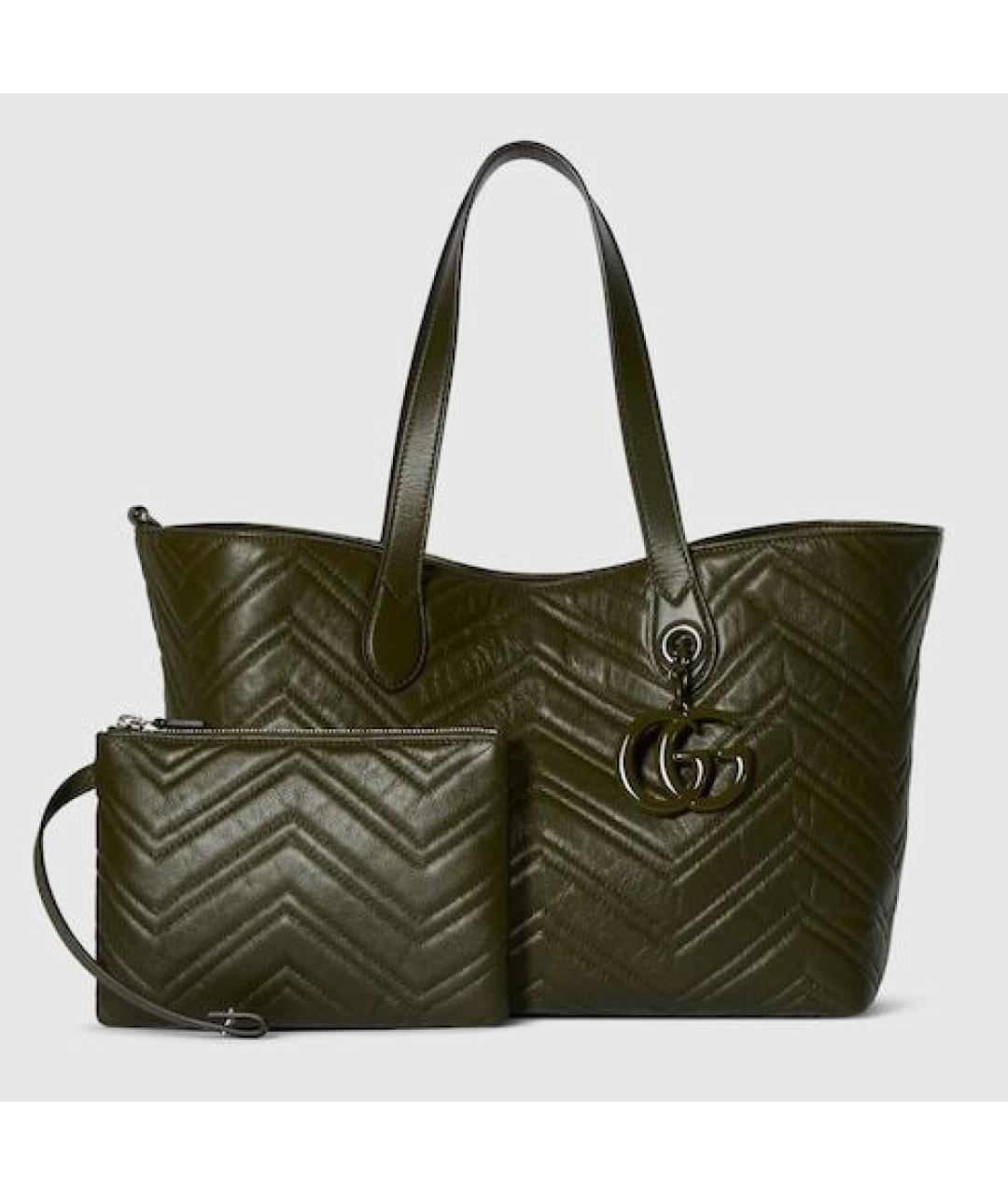 GUCCI Зеленая кожаная сумка тоут, фото 4