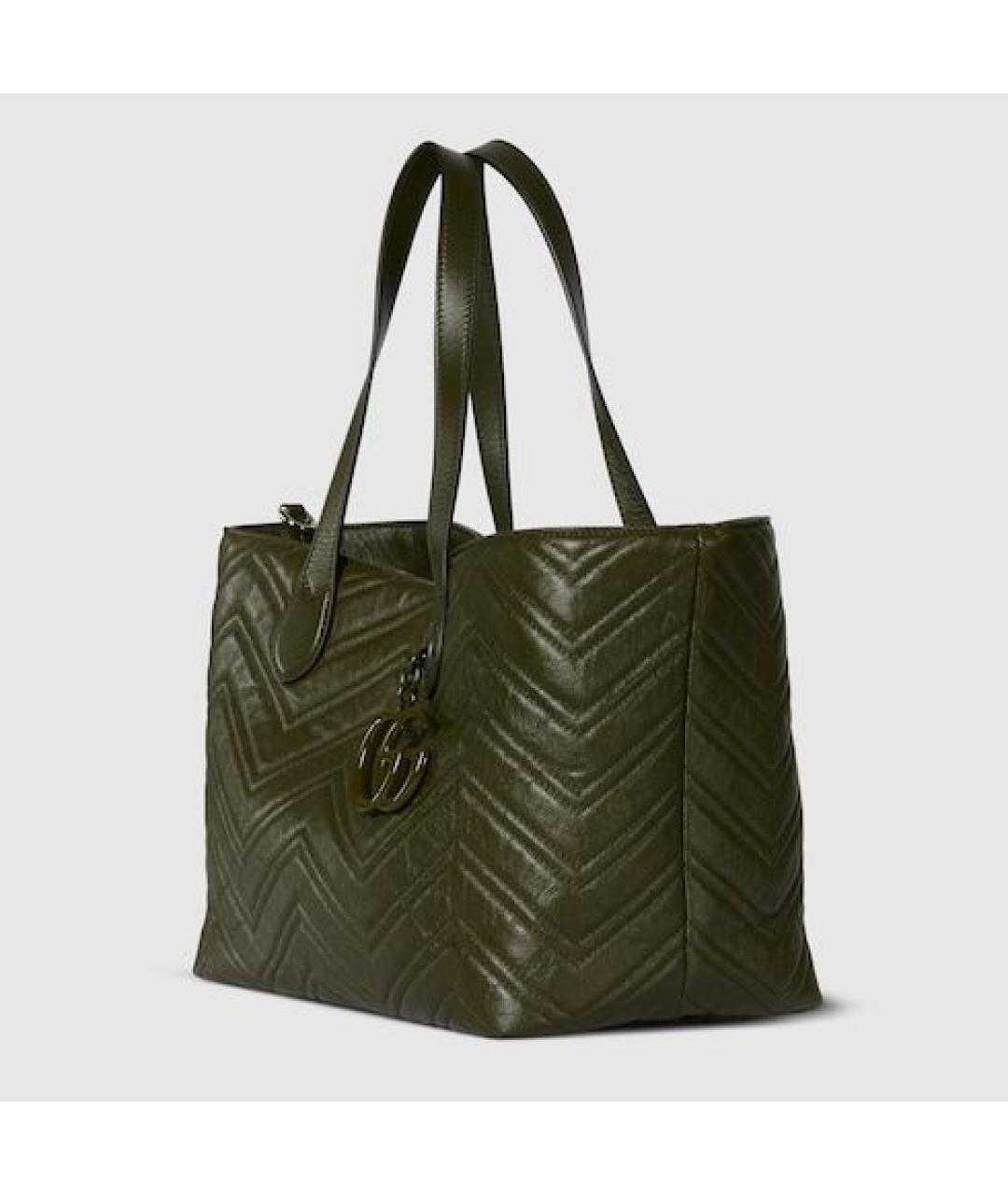 GUCCI Зеленая кожаная сумка тоут, фото 2
