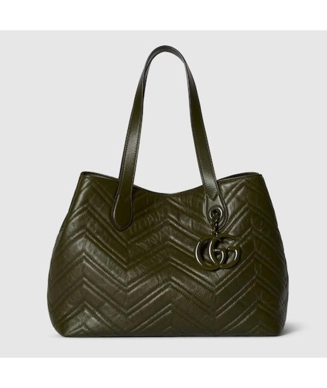 GUCCI Зеленая кожаная сумка тоут, фото 5