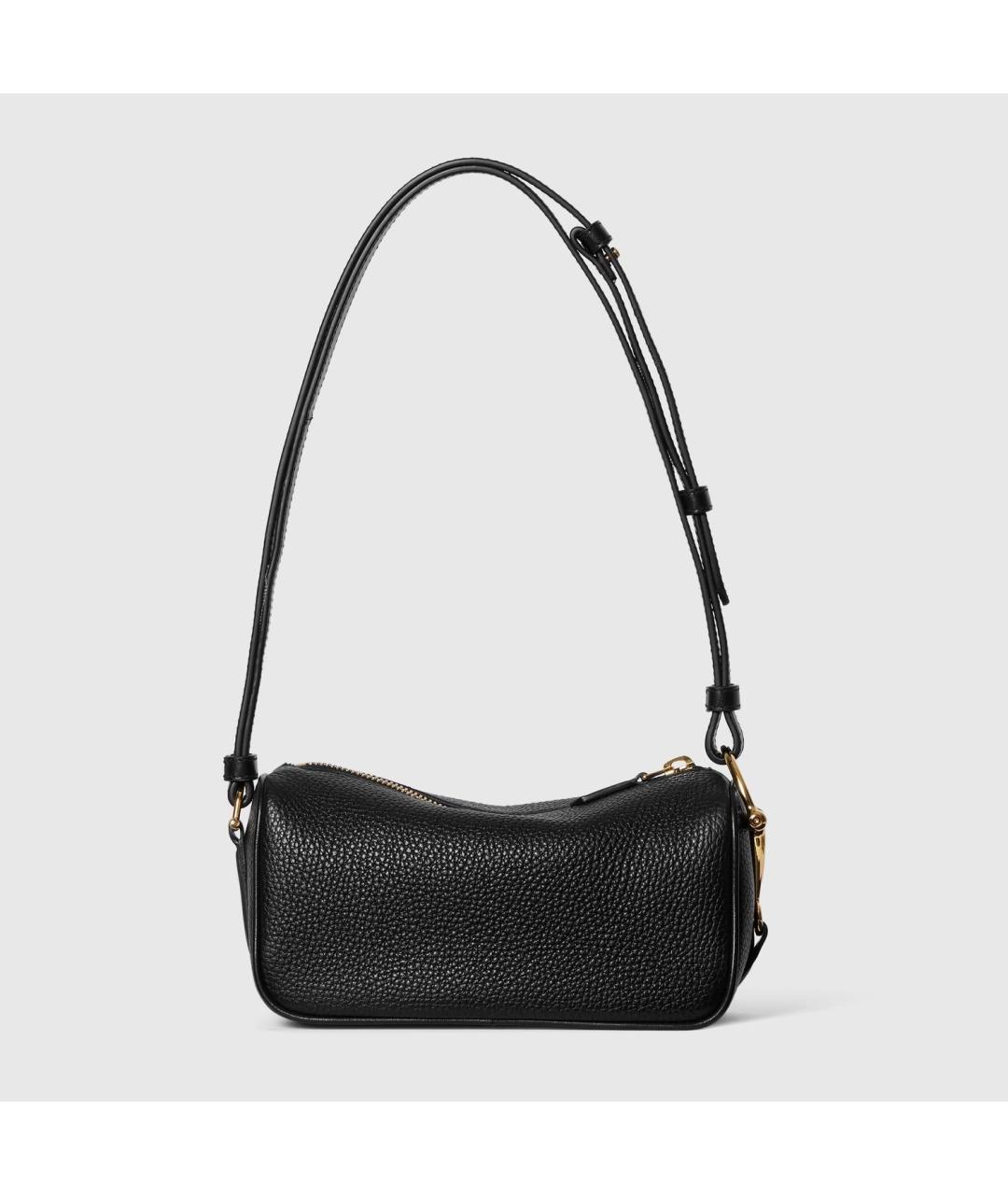 GUCCI Черная кожаная сумка через плечо, фото 4