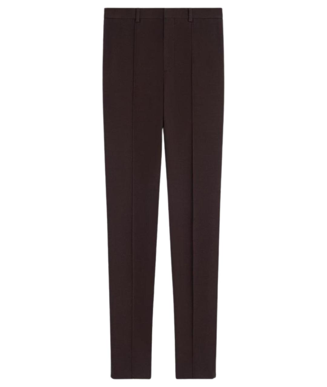 CELINE Коричневые полиэстеровые брюки узкие, фото 1