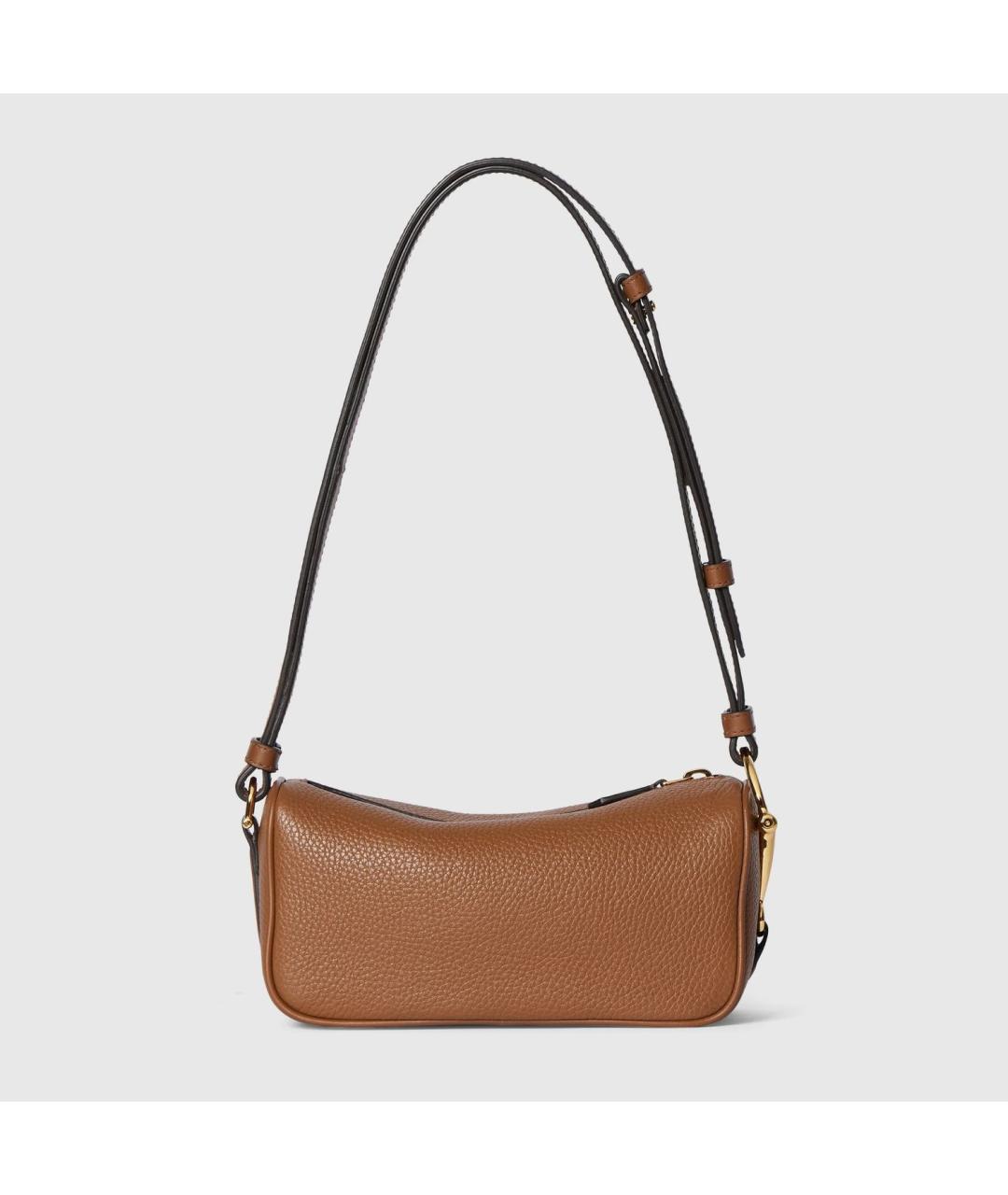 GUCCI Коричневая кожаная сумка через плечо, фото 4