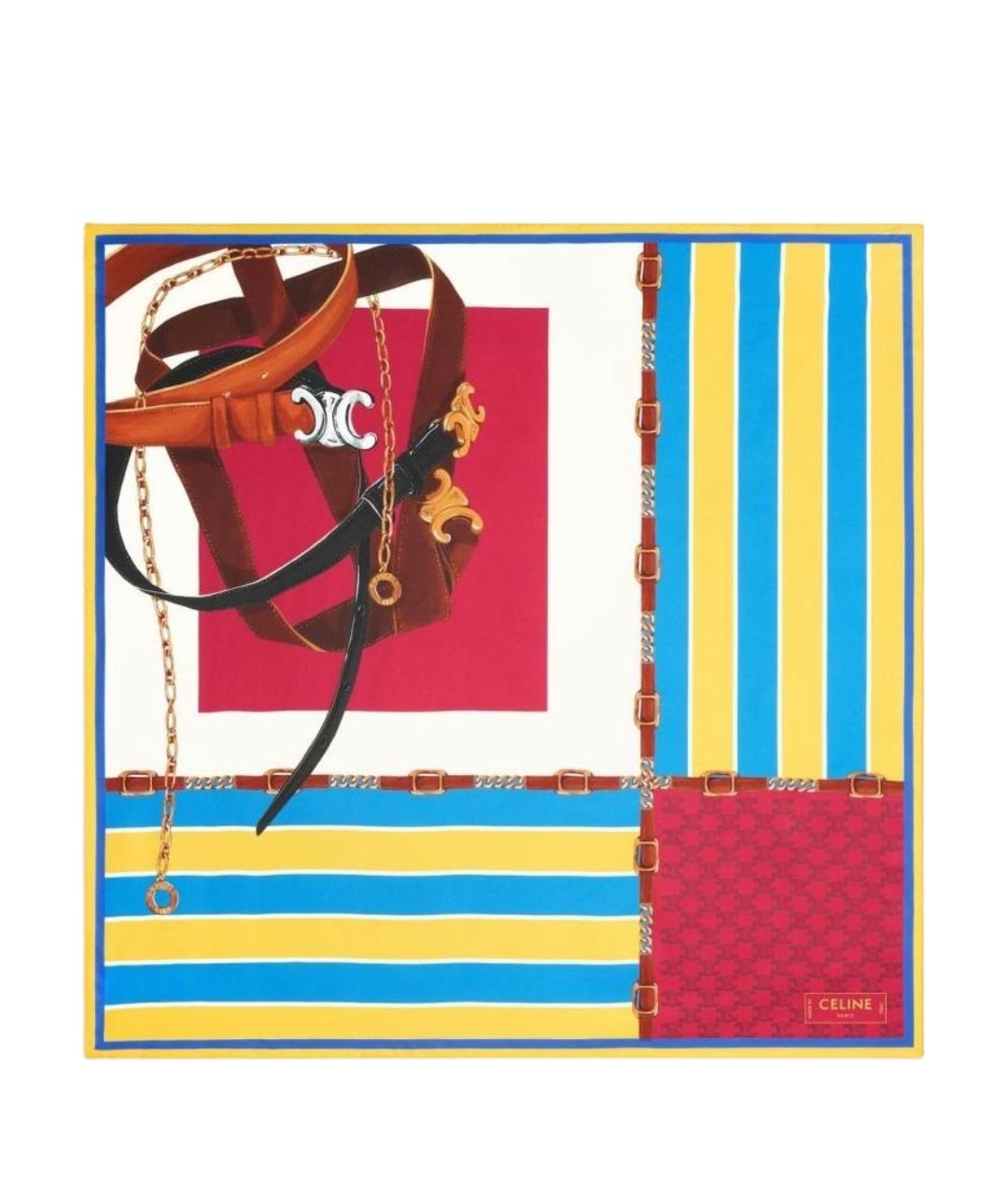 CELINE Мульти шелковый шарф, фото 1