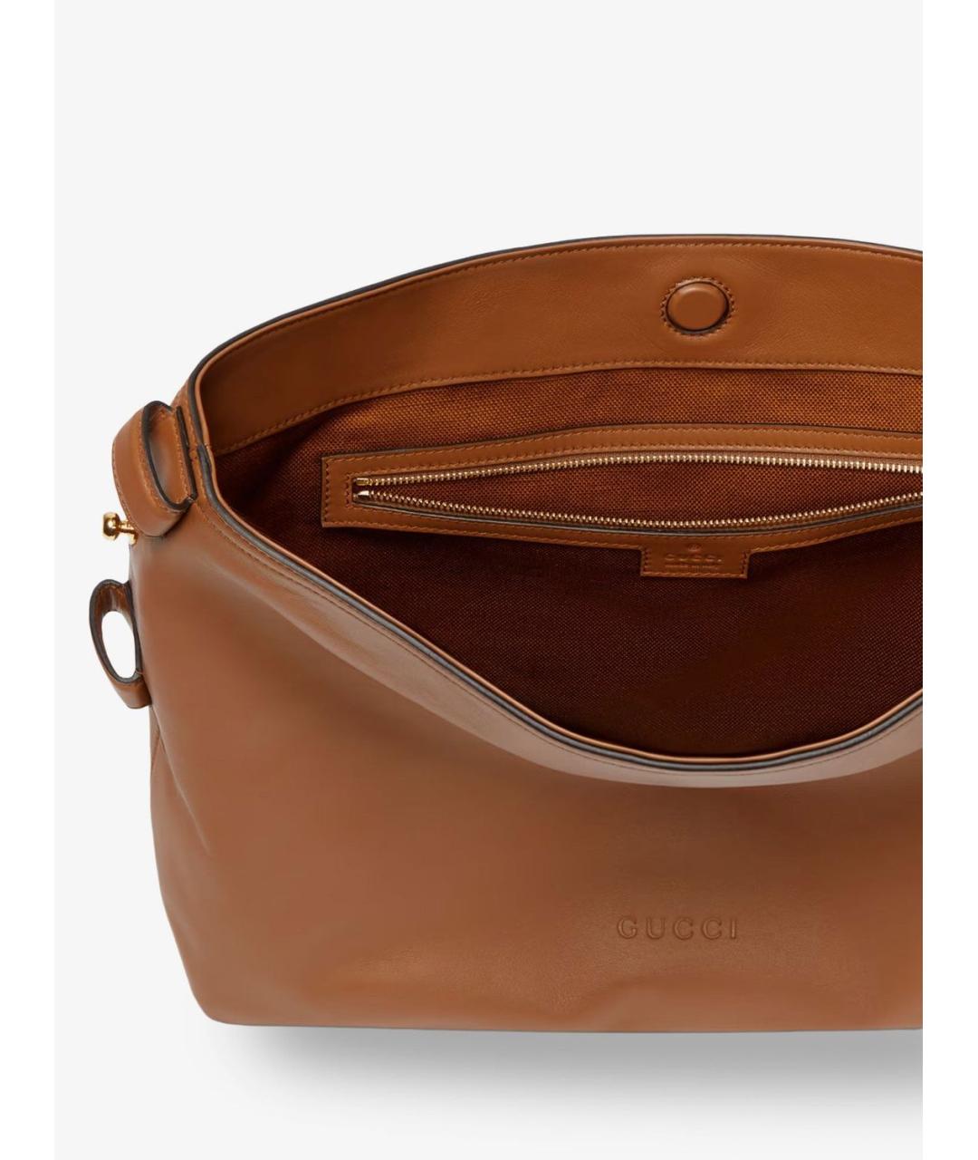 GUCCI Коричневая кожаная сумка через плечо, фото 5