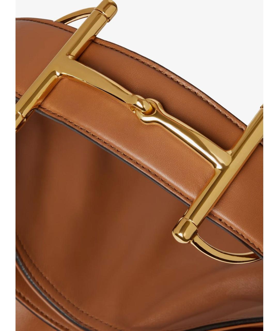 GUCCI Коричневая кожаная сумка через плечо, фото 4