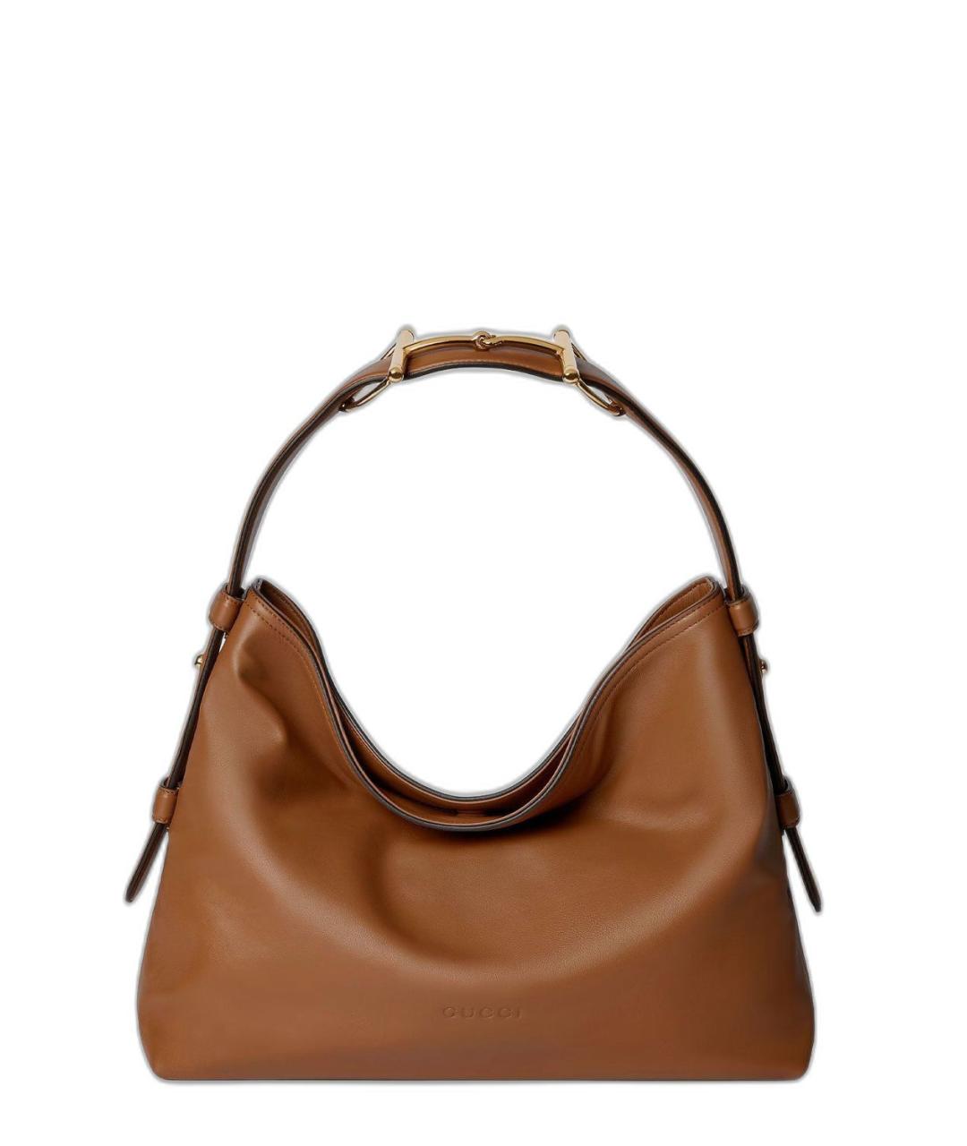 GUCCI Коричневая кожаная сумка через плечо, фото 1