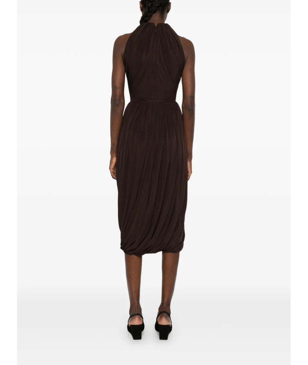 ALAIA Коричневое вискозное коктейльное платье, фото 4