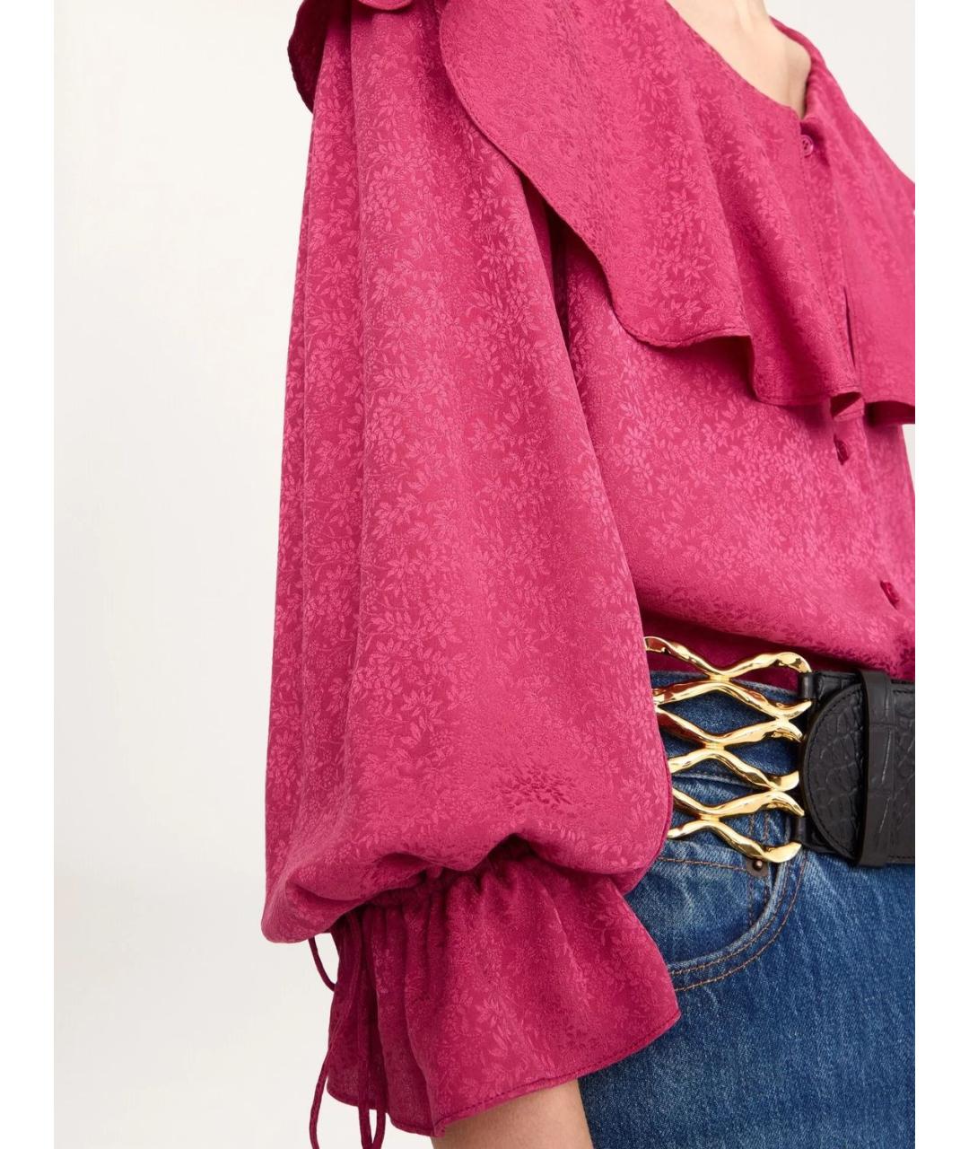 CHLOE Фуксия шелковая блузы, фото 4