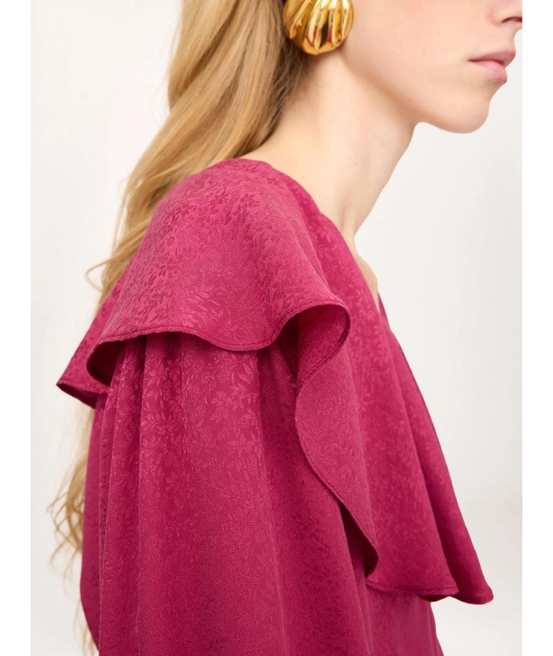 CHLOE Фуксия шелковая блузы, фото 3