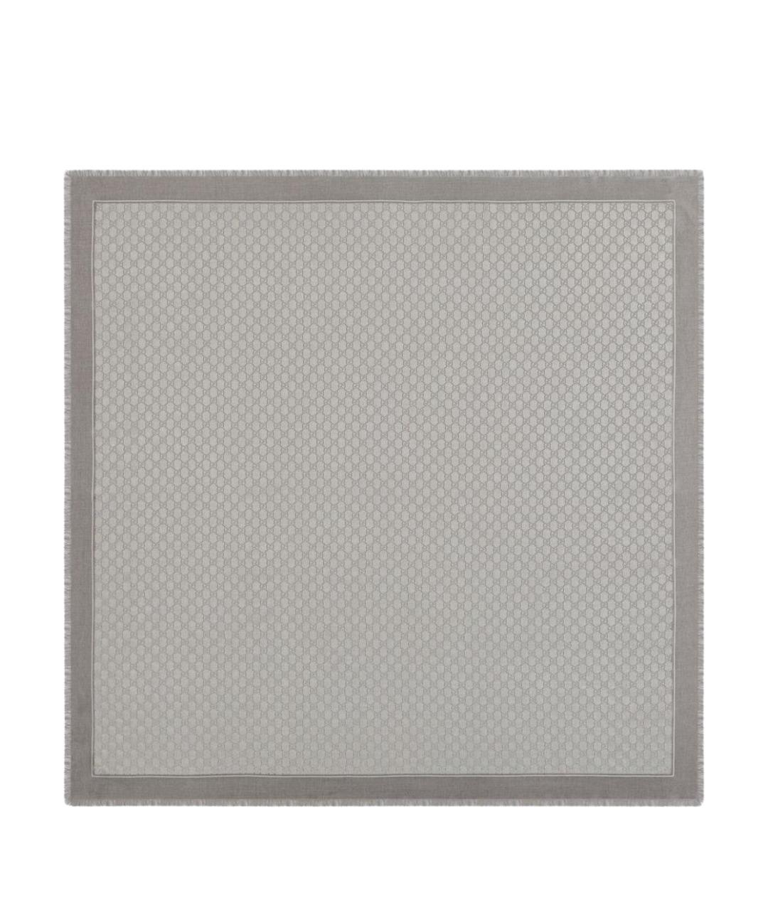 GUCCI Серый шерстяной шарф, фото 1