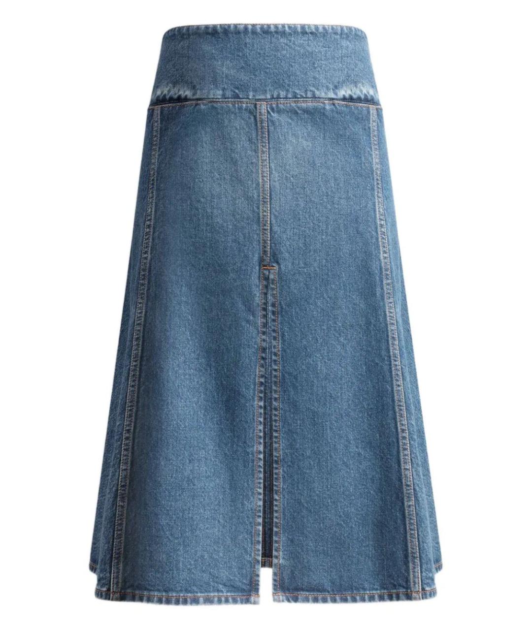 ALAIA Синяя хлопковая юбка миди, фото 1