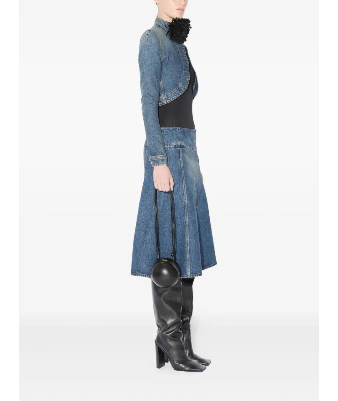 ALAIA Синяя хлопковая юбка миди, фото 2