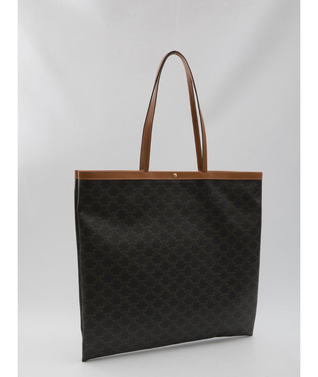 CELINE Коричневая кожаная сумка тоут, фото 2