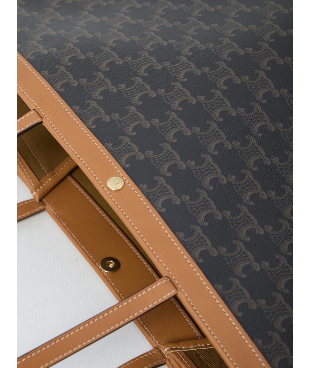 CELINE Коричневая кожаная сумка тоут, фото 4