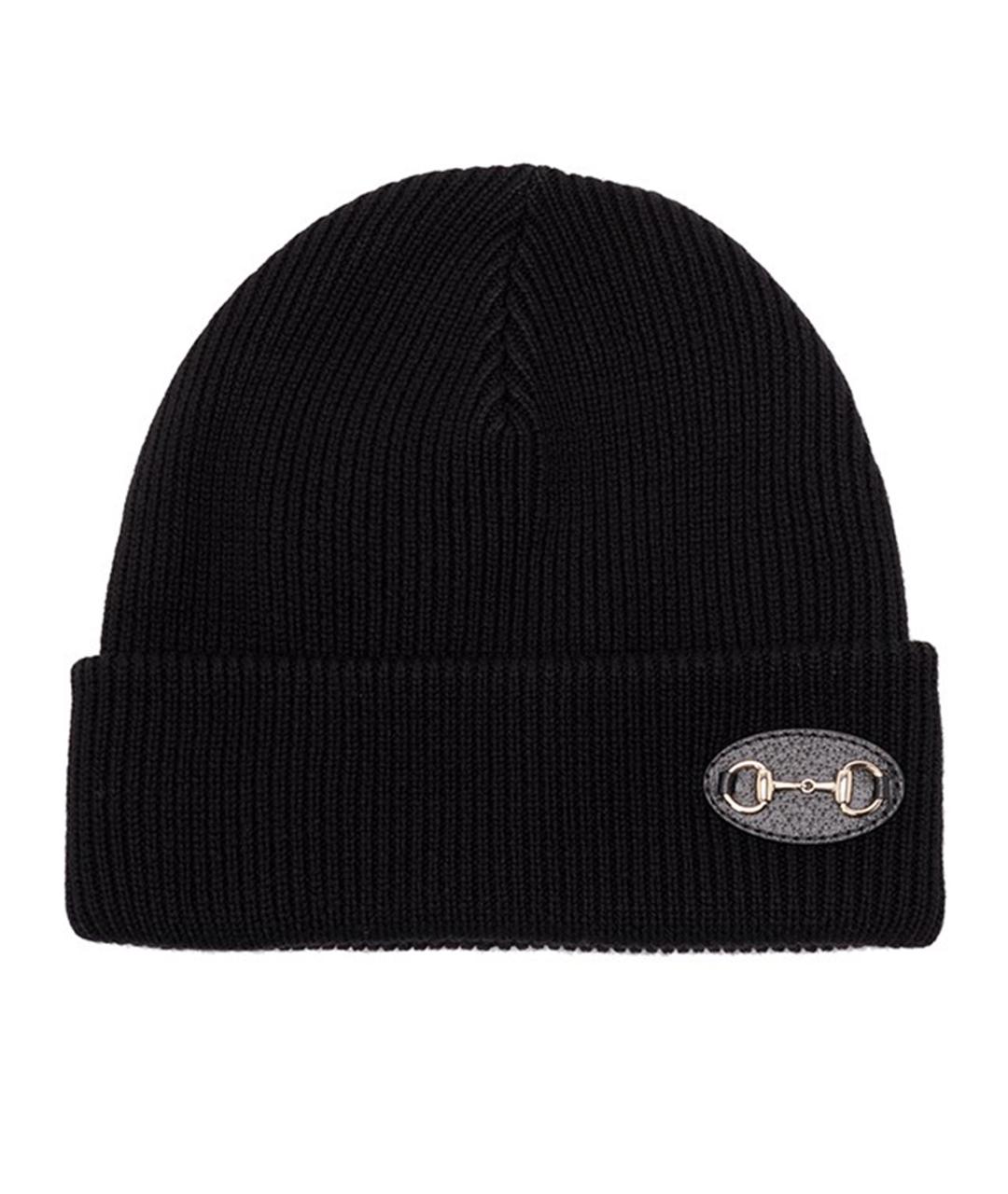 GUCCI Черная шерстяная шапка, фото 1