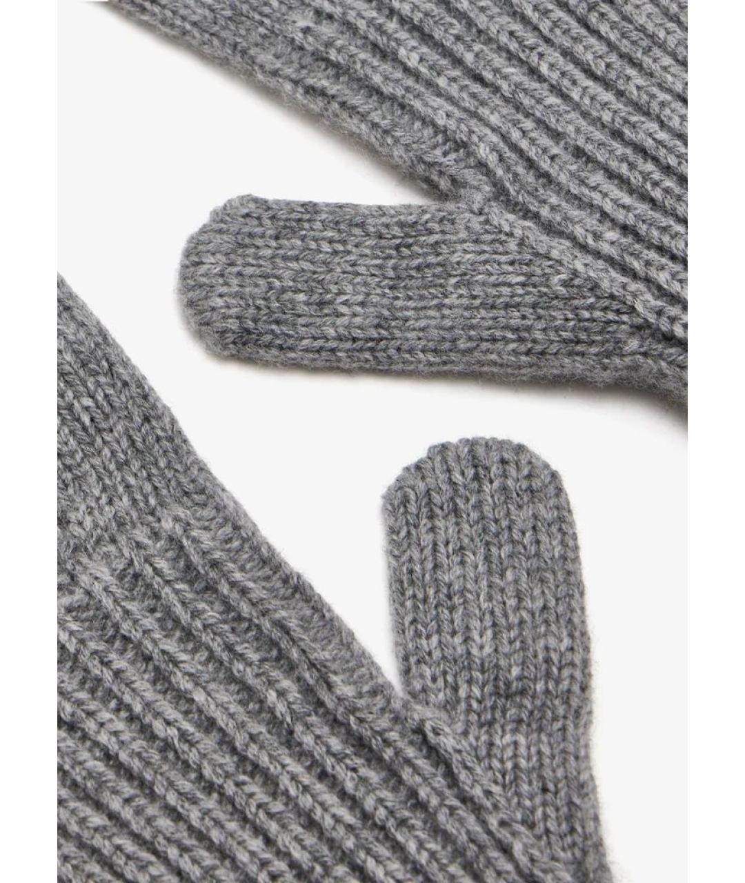 GUCCI Серые шерстяные перчатки, фото 5