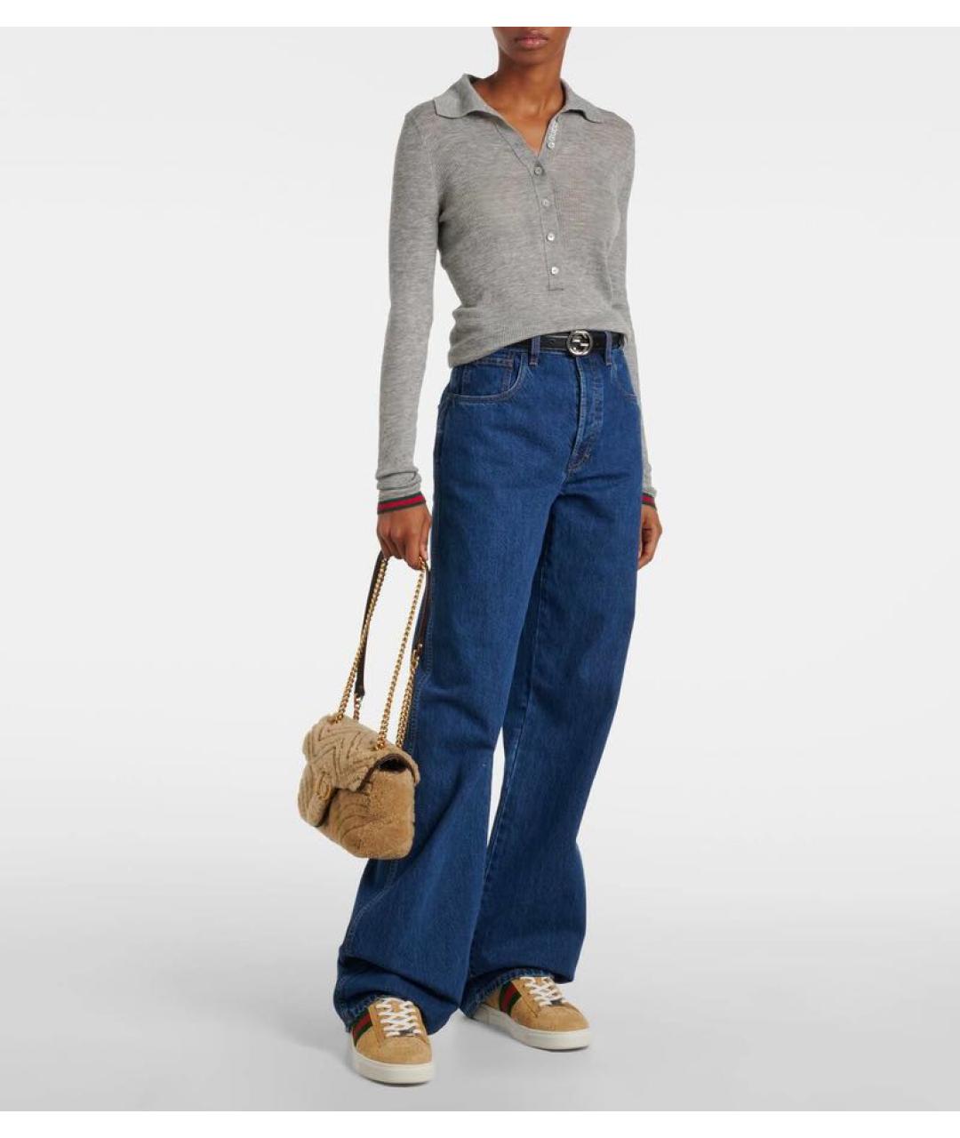 GUCCI Бежевые замшевые кеды, фото 3