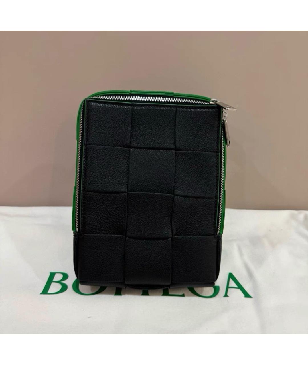 BOTTEGA VENETA Черная кожаная барсетка, фото 6