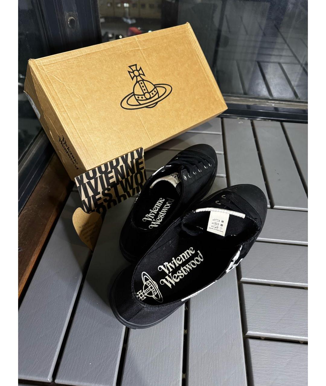 VIVIENNE WESTWOOD Черные низкие кроссовки / кеды, фото 4