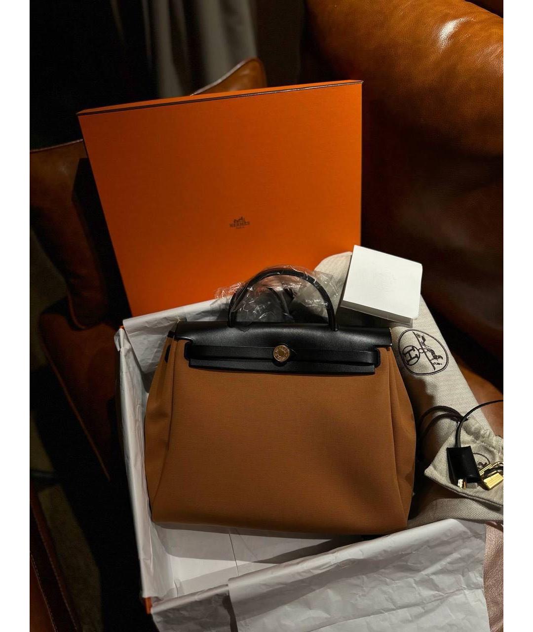 HERMES Коричневая кожаная сумка через плечо, фото 4